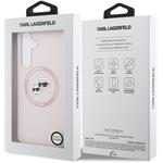 Karl Lagerfeld Liquid Silicone K&CH Heads MagSafe kryt pre Samsung Galaxy S25 FE, ružový