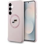 Karl Lagerfeld Liquid Silicone K&CH Heads MagSafe kryt pre Samsung Galaxy S25 FE, ružový