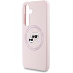 Karl Lagerfeld Liquid Silicone K&CH Heads MagSafe kryt pre Samsung Galaxy S25+, ružový