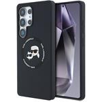 Karl Lagerfeld Liquid Silicone K&CH Heads MagSafe kryt pre Samsung Galaxy S25 Ultra, čierny