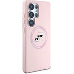 Karl Lagerfeld Liquid Silicone K&CH Heads MagSafe kryt pre Samsung Galaxy S25 Ultra, ružový