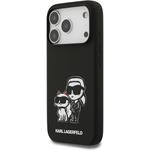 Karl Lagerfeld Liquid Silicone K&CH Sketch MagSafe kryt pre iPhone 17 Pro, čierny