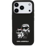 Karl Lagerfeld Liquid Silicone K&CH Sketch MagSafe kryt pre iPhone 17 Pro, čierny
