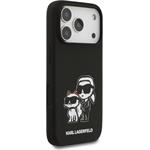 Karl Lagerfeld Liquid Silicone K&CH Sketch MagSafe kryt pre iPhone 17 Pro, čierny