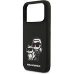 Karl Lagerfeld Liquid Silicone K&CH Sketch MagSafe kryt pre iPhone 17 Pro, čierny
