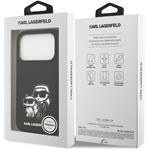 Karl Lagerfeld Liquid Silicone K&CH Sketch MagSafe kryt pre iPhone 17 Pro, čierny