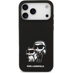 Karl Lagerfeld Liquid Silicone K&CH Sketch MagSafe kryt pre iPhone 17 Pro Max, čierny