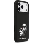 Karl Lagerfeld Liquid Silicone K&CH Sketch MagSafe kryt pre iPhone 17 Pro Max, čierny