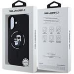 Karl Lagerfeld Liquid Silicone Karl and Choupette MagSafe kryt pre iPhone 16, čierny