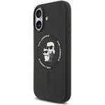 Karl Lagerfeld Liquid Silicone Karl and Choupette MagSafe kryt pre iPhone 17, čierny