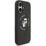 Karl Lagerfeld Liquid Silicone Karl and Choupette MagSafe kryt pre iPhone 17, čierny