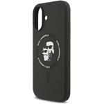 Karl Lagerfeld Liquid Silicone Karl and Choupette MagSafe kryt pre iPhone 17, čierny