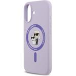 Karl Lagerfeld Liquid Silicone Karl and Choupette MagSafe kryt pre iPhone 17, fialový