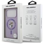 Karl Lagerfeld Liquid Silicone Karl and Choupette MagSafe kryt pre iPhone 17 Pro, fialový