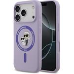 Karl Lagerfeld Liquid Silicone Karl and Choupette MagSafe kryt pre iPhone 17 Pro, fialový