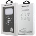 Karl Lagerfeld Liquid Silicone Karl and Choupette MagSafe kryt pre iPhone 17 Pro Max, čierny