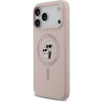 Karl Lagerfeld Liquid Silicone Karl and Choupette MagSafe kryt pre iPhone 17 Pro Max, ružový