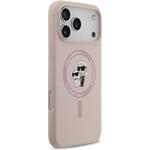 Karl Lagerfeld Liquid Silicone Karl and Choupette MagSafe kryt pre iPhone 17 Pro Max, ružový