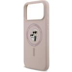 Karl Lagerfeld Liquid Silicone Karl and Choupette MagSafe kryt pre iPhone 17 Pro Max, ružový