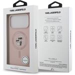 Karl Lagerfeld Liquid Silicone Karl and Choupette MagSafe kryt pre iPhone 17 Pro Max, ružový