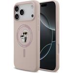 Karl Lagerfeld Liquid Silicone Karl and Choupette MagSafe kryt pre iPhone 17 Pro Max, ružový