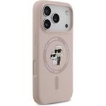 Karl Lagerfeld Liquid Silicone Karl and Choupette MagSafe kryt pre iPhone 17 Pro, ružový