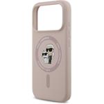 Karl Lagerfeld Liquid Silicone Karl and Choupette MagSafe kryt pre iPhone 17 Pro, ružový