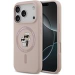 Karl Lagerfeld Liquid Silicone Karl and Choupette MagSafe kryt pre iPhone 17 Pro, ružový