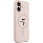 Karl Lagerfeld Liquid Silicone Karl and Choupette MagSafe kryt pre iPhone 17, ružový