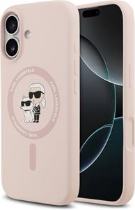 Karl Lagerfeld Liquid Silicone Karl and Choupette MagSafe kryt pre iPhone 17, ružový