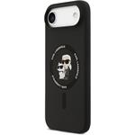 Karl Lagerfeld Liquid Silicone Karl and Choupette MagSafe kryt pre iPhone Air, čierny