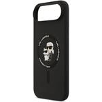 Karl Lagerfeld Liquid Silicone Karl and Choupette MagSafe kryt pre iPhone Air, čierny
