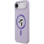 Karl Lagerfeld Liquid Silicone Karl and Choupette MagSafe kryt pre iPhone Air, fialový