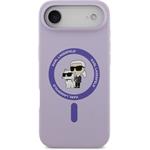 Karl Lagerfeld Liquid Silicone Karl and Choupette MagSafe kryt pre iPhone Air, fialový