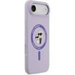 Karl Lagerfeld Liquid Silicone Karl and Choupette MagSafe kryt pre iPhone Air, fialový
