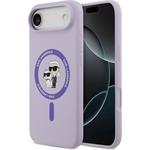 Karl Lagerfeld Liquid Silicone Karl and Choupette MagSafe kryt pre iPhone Air, fialový