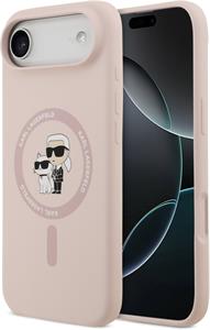 Karl Lagerfeld Liquid Silicone Karl and Choupette MagSafe kryt pre iPhone Air, ružový