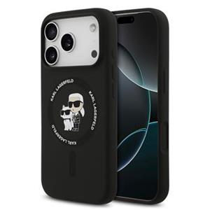 Karl Lagerfeld Liquid Silicone Karl and Choupette MagSafe Zadní Kryt pro iPhone 18 Pro Max Black