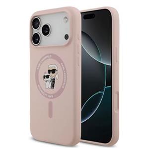 Karl Lagerfeld Liquid Silicone Karl and Choupette MagSafe Zadní Kryt pro iPhone 18 Pro Max Pink