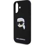 Karl Lagerfeld Liquid Silicone Karl Head MagSafe kryt pre iPhone 16, čierny