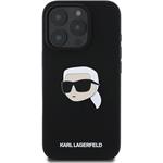 Karl Lagerfeld Liquid Silicone Karl Head MagSafe kryt pre iPhone 16 Pro, čierny