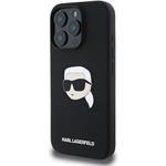 Karl Lagerfeld Liquid Silicone Karl Head MagSafe kryt pre iPhone 16 Pro, čierny