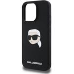 Karl Lagerfeld Liquid Silicone Karl Head MagSafe kryt pre iPhone 16 Pro, čierny