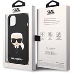 Karl Lagerfeld Liquid Silicone Karl Head zadný kryt pre iPhone 14 Plus, čierny