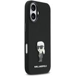 Karl Lagerfeld Liquid Silicone Metal Ikonik kryt pre iPhone 17, čierny