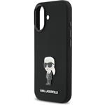 Karl Lagerfeld Liquid Silicone Metal Ikonik kryt pre iPhone 17, čierny