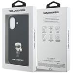 Karl Lagerfeld Liquid Silicone Metal Ikonik kryt pre iPhone 17, čierny