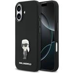 Karl Lagerfeld Liquid Silicone Metal Ikonik kryt pre iPhone 17, čierny