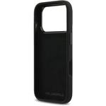 Karl Lagerfeld Liquid Silicone Metal Ikonik kryt pre iPhone 17 Pro, čierny