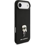 Karl Lagerfeld Liquid Silicone Metal Ikonik kryt pre iPhone Air, čierny